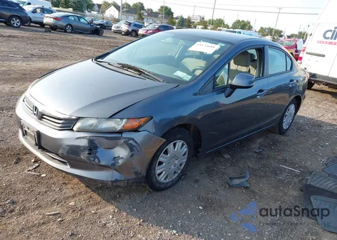 2012 Honda Civic Lx z USA, uszkodzony, nr VIN 2HGFB2F5XCH326764